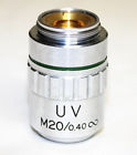 M20-0.40 3040 Union Uv Infinity Objective Microscope Optical Ultraviolet