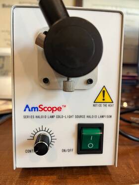 Hl250-bs Amscope Single Fiber Gooseneck Illuminator 150w For Stereo Microscopes