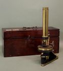 19thc Case Mahogany Late Microscope Antique Beck Scientific Figured