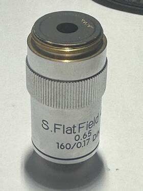 99131 Meiji Japan Sn S. Flat Field 40 0.65 160/0.17 Din Objective Lens - Used