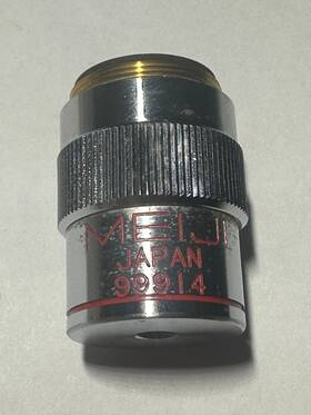 99914 Meiji Japan Sn S. Flat Field 4/0.10 160/0.17 Din Objective Lens - Used