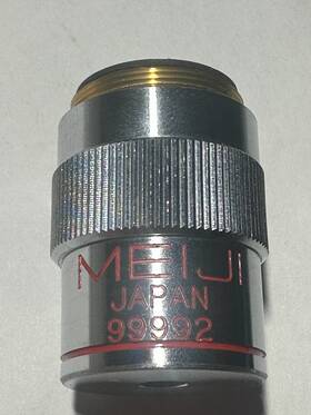 99992 Meiji Japan Sn S. Flat Field 4/0.10 160/0.17 Din Objective Lens - Used