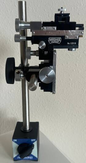 Mmp-333 Narishige Mm-333 Left Scale Micromanipulator W Tilt Gear And New Magnetic Stand