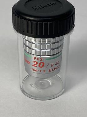 Nikon 20/0.40 160/1.2 Ph 2 Plan Dm Elwd Microscope Objective Lens