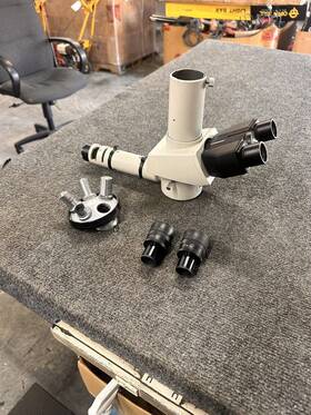 311313 Nikon Optiphot Trinocular Microscope Head And 5 Hole Turret Heads With 4 Unitron Obj