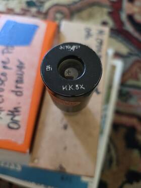 H.k.5x Nikon Hk5x Microscope Lens Bi 5 Times One Used