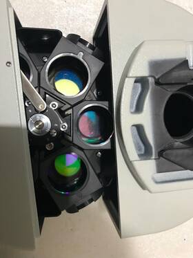 5-ur7005 Olympus Microscope Fluorescence Illuminator Bx-ura2 With Filter Cube Turrets