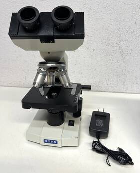 G014054320 Omax Microscope Rotatable Head 3 Lens Missing Eyepieces And 4