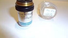 198282 Wild Heerbrugg Pl Fluotar 10x/0.25 Objective Lens # M20 Scope Demo Unit
