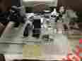 Wv-bp312 With Bx-fla Panasonic Camera Olympus Bx 40 Fluoresence Microscope Complete Objectives No Reserve