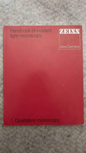 41-003-e Zeiss Handbook Inch Of Incident Light Microscopy K