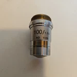 Ao American Optical 100X/1.25 Oil Plan Achro Microscope Objective Cat. 1129. Fixed Price $39.95.