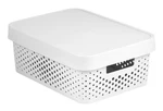 Storage Box With Lid Curver Infinity Dots, 11 L, White, 36 27 14 Cm. Fixed Price $40.99.