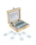 Amscope 25 Prepared Microscope Slides Glass With Wooden Box. Fixed Price $12.49.