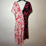 Lewit Double Print Floral A-line Dress Womens 6 Multi Silk Blend Asymmetrical. Fixed Price $70.88.