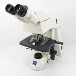 Zeiss Axioskop Binocular Microscope W/ 4X, 10X & 40X Objective Set. Fixed Price $799.95.