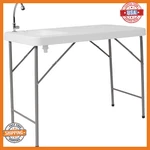 Flash Furniture Wesley 4FT Portable Fish Cleaning W/ Sink, Outdoor. Fixed Price $142.22.