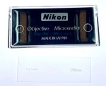 Nikon Microscope Stage Micrometer Calibration Slide, 0.01MM Line Resolution. Fixed Price $45.00.