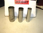 Wright (9/16", 11/16, 7/8 ) Deep Sockets 12-POINT 1/2"DRIVE Usa. Fixed Price $13.80.