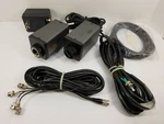 (lot Of 2) Hitachi VK-C360(N) Color Ccd Camera W/ Cable Sets & One Power Supply. Fixed Price $150.00.