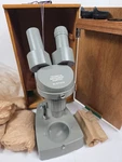 Vintage Technical Instrument No. 27404 Microscope W/ Locking Wooden Case & Key. Fixed Price $69.99.