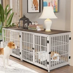 Oversized Strong Dog Crate Pet Cage Wood Tabletop End Side Home Furniture. Fixed Price $249.93.