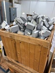 Bulk Lot Of 100 Amerlux Commercial Industrial Indoor Metal Led Light Fixtures. Fixed Price $2050.00.