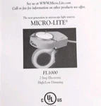 Micro-lite FL1000 Microscope Fluorescent Ring Light Source 2 Step Dimming Nos. Fixed Price $107.99.