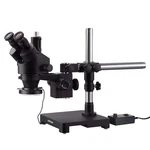 Amscope 7X-135X Trinocular Stereo Zoom Led Microscope + Single Arm Boom Stand. Fixed Price $736.99.