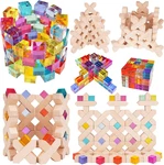 Wooden Rainbow Building Blocks Cube Gem Stacking Toy - Colorful Montessor. Fixed Price $95.51.