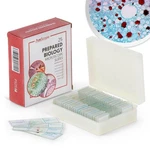 Amscope 25PC Prepared Glass Microscope Slides In Plastic Case With Plant, Fungus. Fixed Price $74.87.