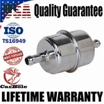 Universal Chrome Plated Fuel Filters System 3/8" Inline Hose Chevy Ford New. Fixed Price $8.99.