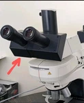 Leica Microscope Trinocular Head With Eyepieces. Fixed Price $249.00.