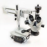 Amscope SM-4 Trinocular Stereo Zoom Microscope W/9MP Camera/led Ring Light/stand. Fixed Price $989.99.