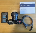 Fujifilm X-PRO1 16.3MP Mirrorless Camera With Sigma 30MM F1.4 Dc Dn Lens. Fixed Price $749.99.