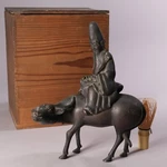 Japanese Bronze Ox&jurojin Statue 10.7INCH Incense Burner Tea Ceremony Meiji Era. Fixed Price $650.00.