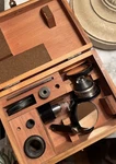 Vtg Olympus Tokyo Microscope Parts Accessories Lens Wood Box. Fixed Price $45.00.