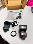 Lot Samigon Halo-lite FRL-1 Fluorescent Ring Light, Achiever 260AF Autofocu. Fixed Price $15.00.