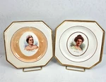 Antique Octagonal 1ST Lady Portrait Plates Lincoln Taft Mn Advertising Set Of 2. Fixed Price $40.00.