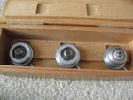 Vintage Shimadzu Microscope Objectives 3 Lenses Wood Box Kalnew 4 5.2 11X. Fixed Price $115.00.