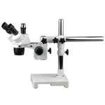 Amscope 5X-10X-15X-30X Trinocular Stereo Microscope With Single Arm Boom Stand. Fixed Price $454.99.