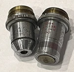Lot Of Spencer Objective Lens 4X.12 Cat. 1075, 100X1.25 Oil 1MM 1079. Fixed Price $34.00.