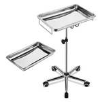 Xcceries Mayo Stand Stainless Steel 2X Trays With Wheel Adjustable For Medical. Fixed Price $156.90.