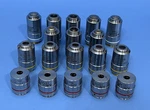 Meiji Microscope Objective Lens Lot Of 11 - 4X, 10X, 40X, 100X. Fixed Price $50.00.