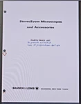 Microscope Repairman's Guide To Bausch Lomb Stereozoom Scopes-accessories-parts. Fixed Price $49.00.