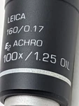 Leica E2 Achro 100X/1.25 Oil Objective 160/0.17 Rms. Fixed Price $179.00.