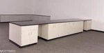 20' Laboratory Island Cabinet Group W/ Desk & Black Tops E1-528. Fixed Price $15000.00.