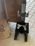 Bushnell 90-5040 Microscope With Original Wood Box, Key And Instruction Manual. Fixed Price $250.00.