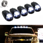 5PC Black Smoked Lens White Led Cab Roof Marker Running Lights For Truck Suv 4X4. Fixed Price $28.10.