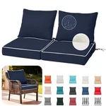 X4-SET,OUTDOOR Chair Cushions, 30D High 22*24-2SET Navy Blue + White Piping. Fixed Price $225.98.